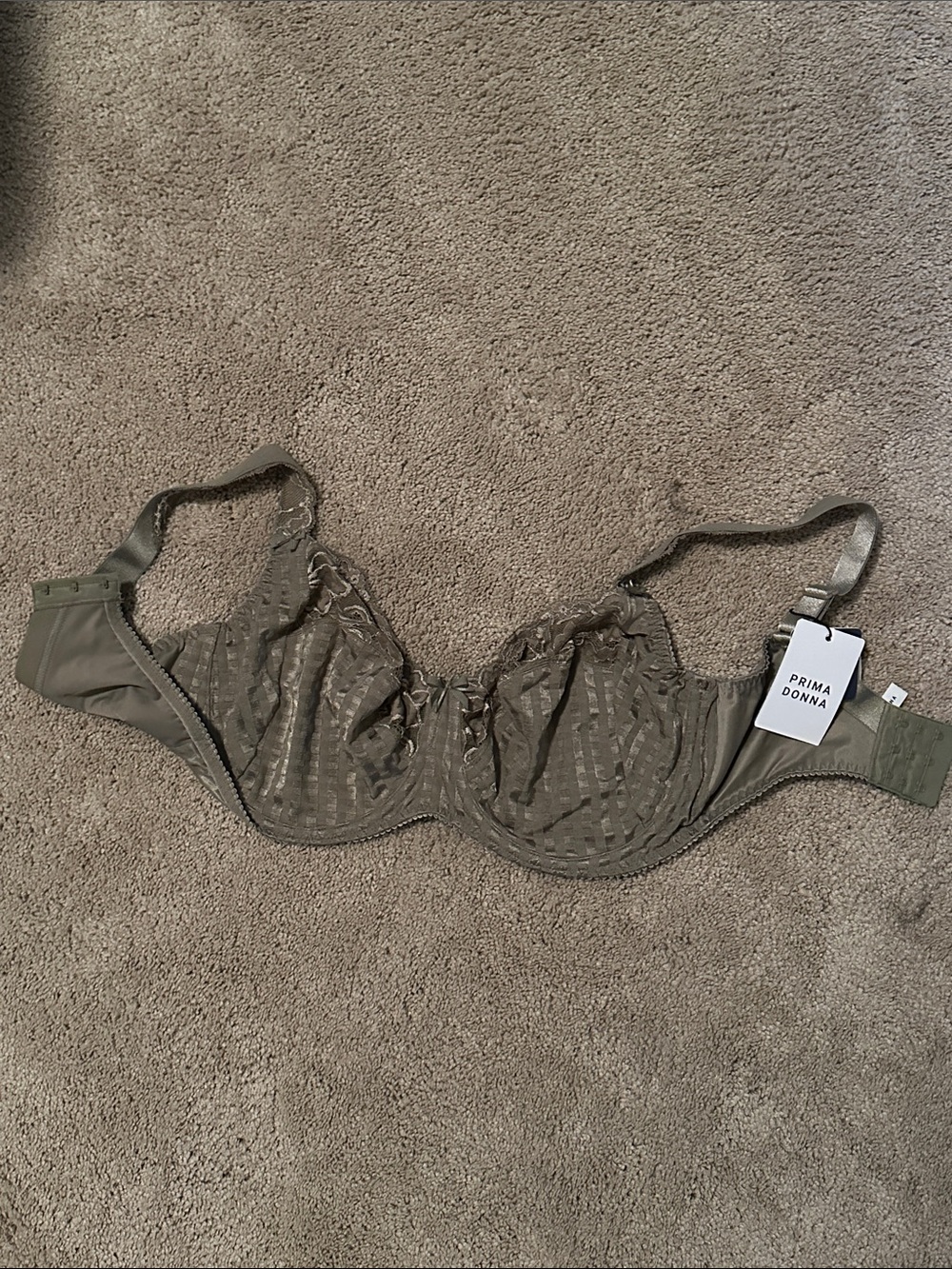 Prima Donna Olive Green Lace Underwire Bra